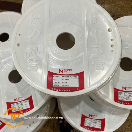 Dây Hơi Khí Nén PU Lưới Trắng